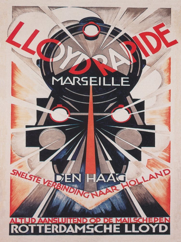 Art Deco Train Vintage Poster