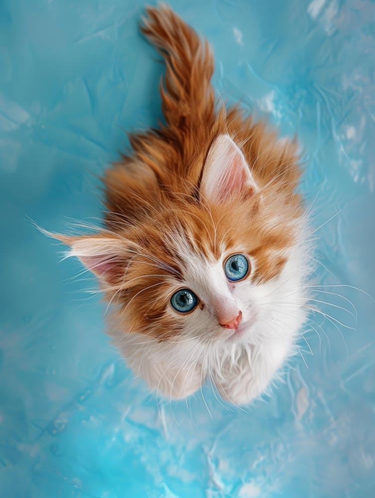 Cute Kitten With Blue Eyes