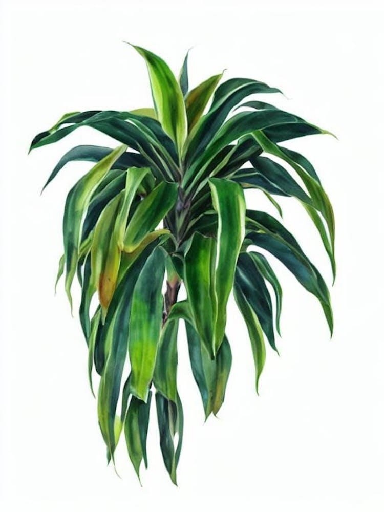 Janet Craig Dracaena (Dracaena Deremensis) Watercolor