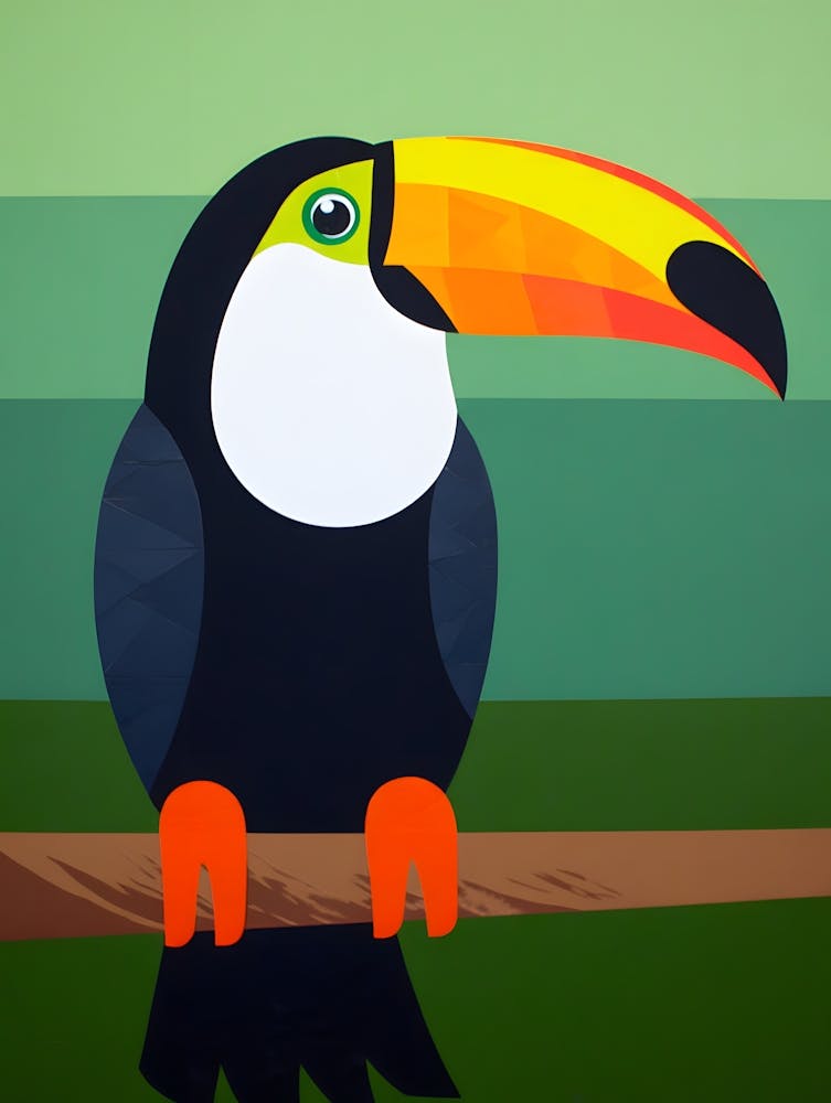 Tropical Elegance – A Vibrant Toucan Illustration
