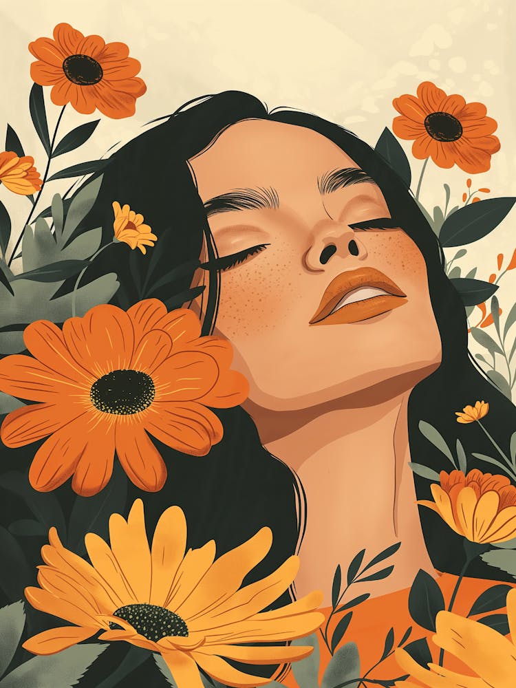 Girl With Flowers 2