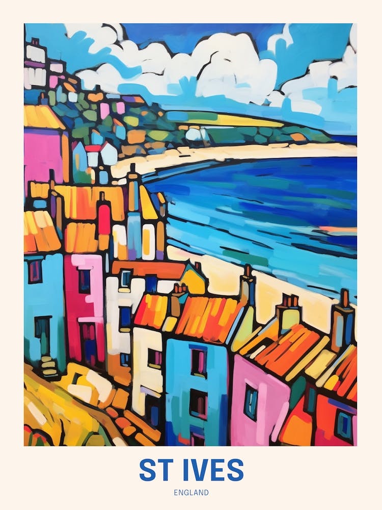 St Ives England 3 Uk Travel Poster