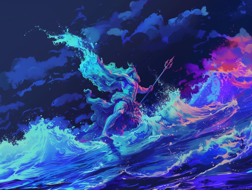 Neptune, pop art, mythology