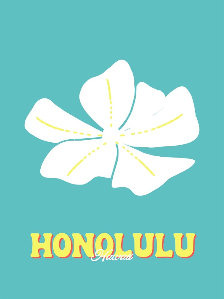 Honolulu Hawaii City FlowerCoastal Wall Art