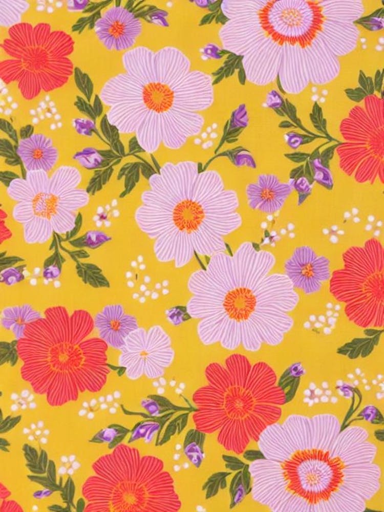 Lavender Floral Print Retro Pattern 1 Flower