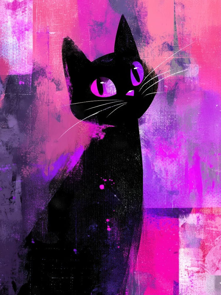 Black Cat Canvas Art