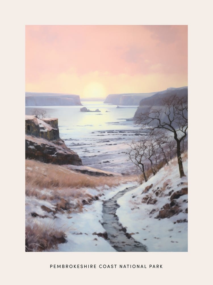 Dreamy Winter National Park Poster  Pembrokeshire Coast National Park United States 2