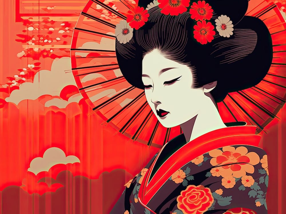 Simple Illustration Geisha 4