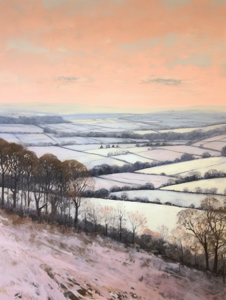 Dreamy Winter Painting The South Downs England 4