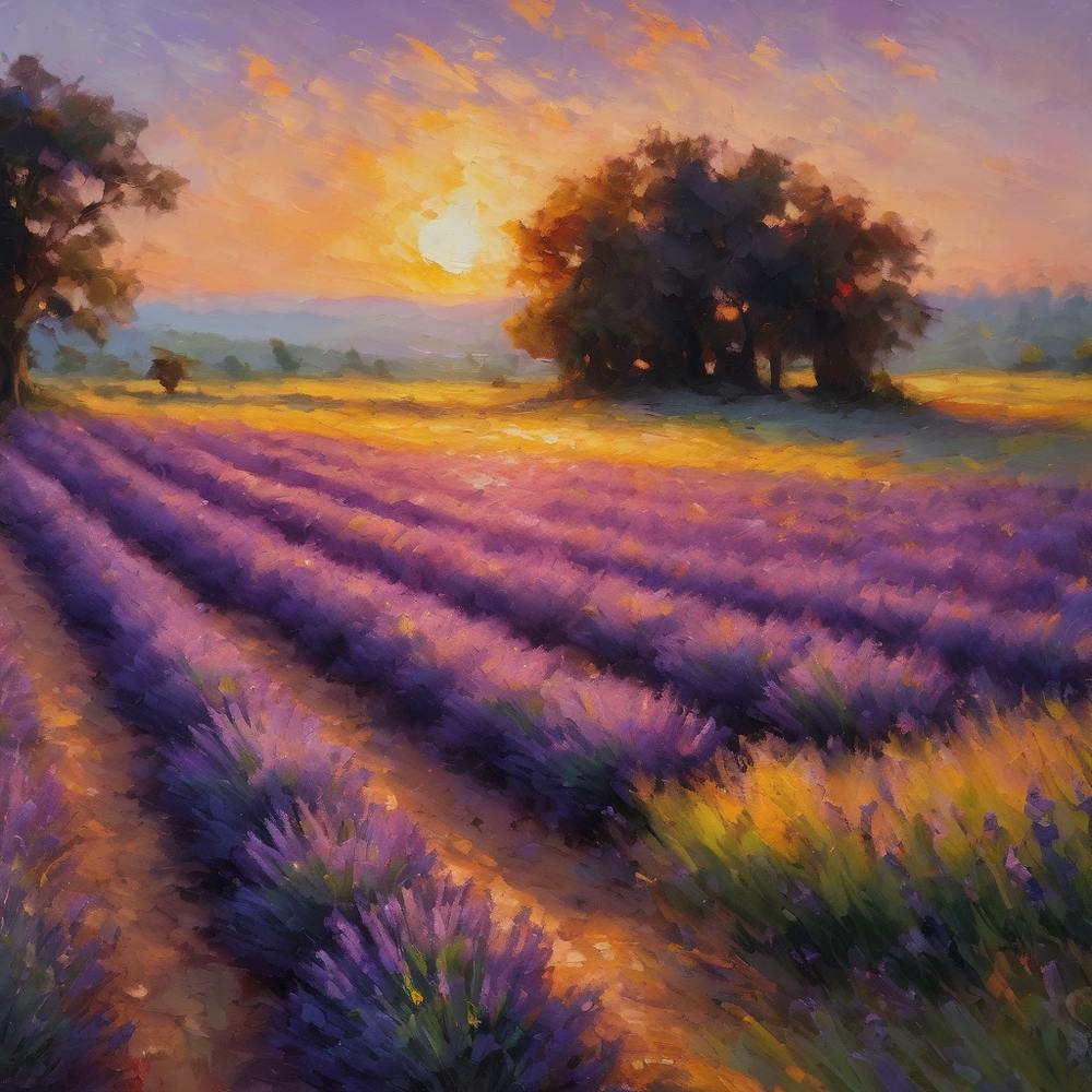 Sunrise Over Lavender Fields