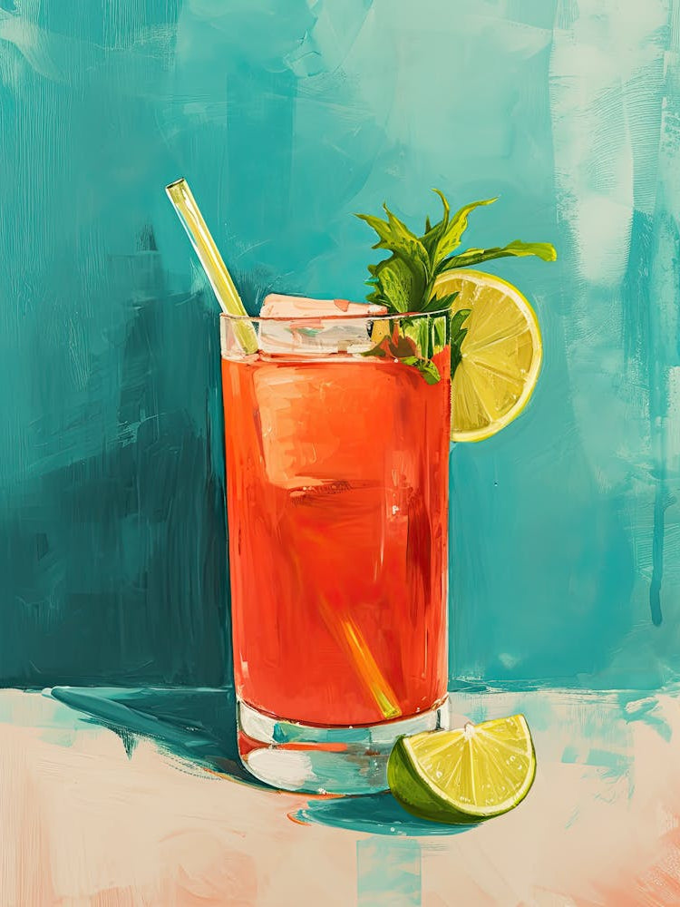 Hibiscus Cocktail Mid Century