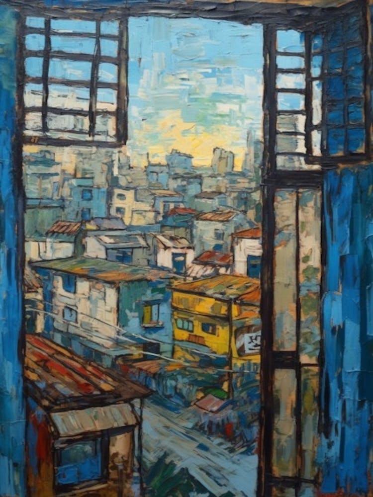Window View Of Tokyo In The Style Of Expressionism 4
