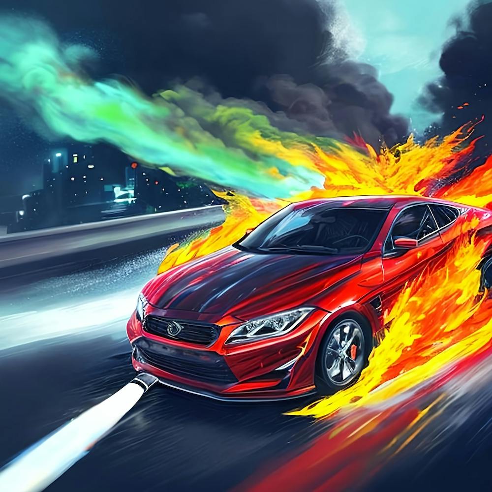 Car In Flames