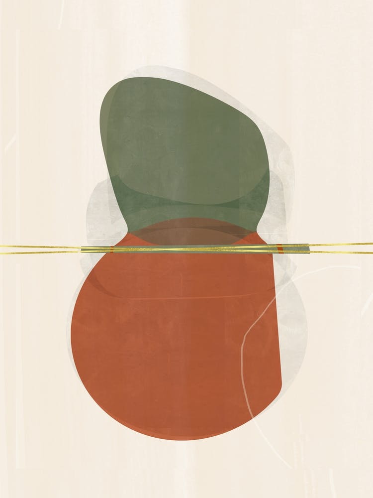 Green Terracotta Abstract Print