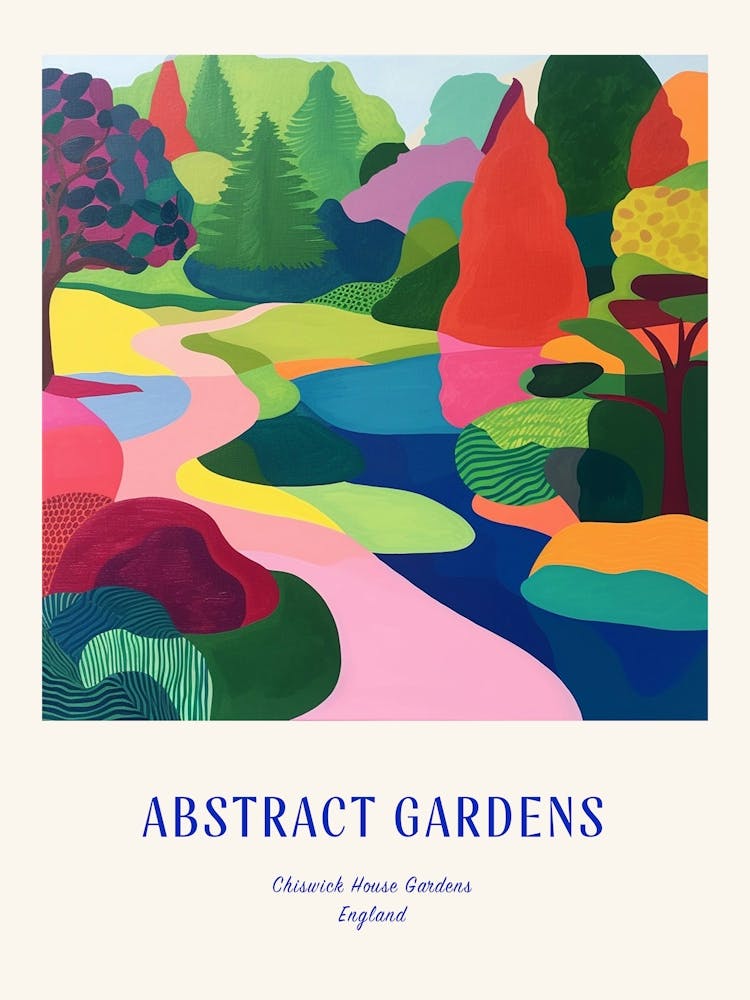 Colourful Gardens Chiswick House Gardens United Kingdom 1 Blue Poster