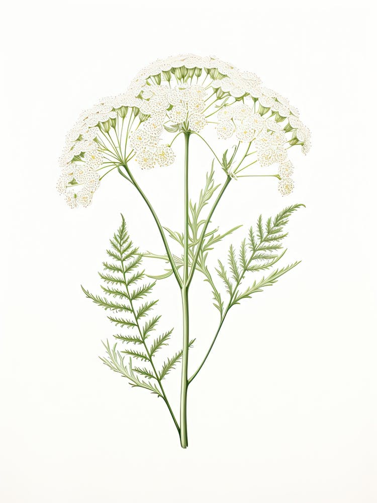 Yarrow Savory Vintage Botanical Herbs 2