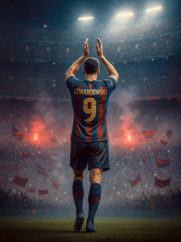 Robert Lewandowski Barcelona Poster – Polish Striker Icon: From Bayern to Barcelona, Lewandowski’s power as a striker is unmatched. This football poster captures his goal-scoring glory across Bundesliga, La Liga, and the Champions League – a true Polish h