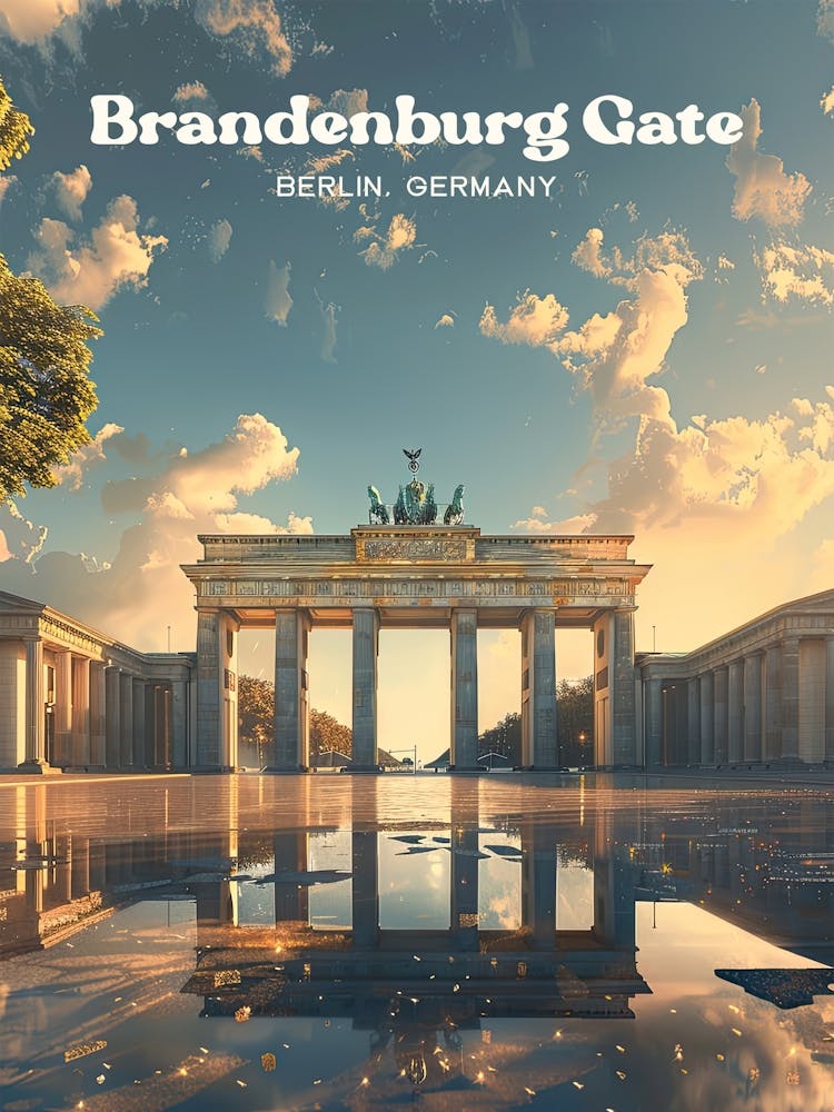 Brandenburg Gate Berlin Sightseeing Digitale Reiseillustration