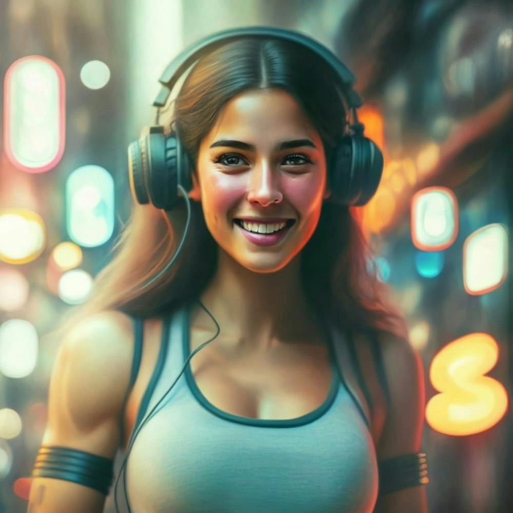 Portrait Of A Girl With Headphones