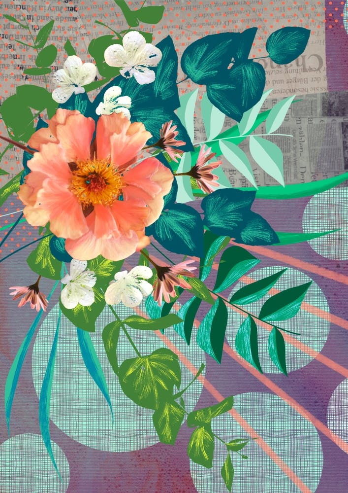 To The Sun Floral Collage