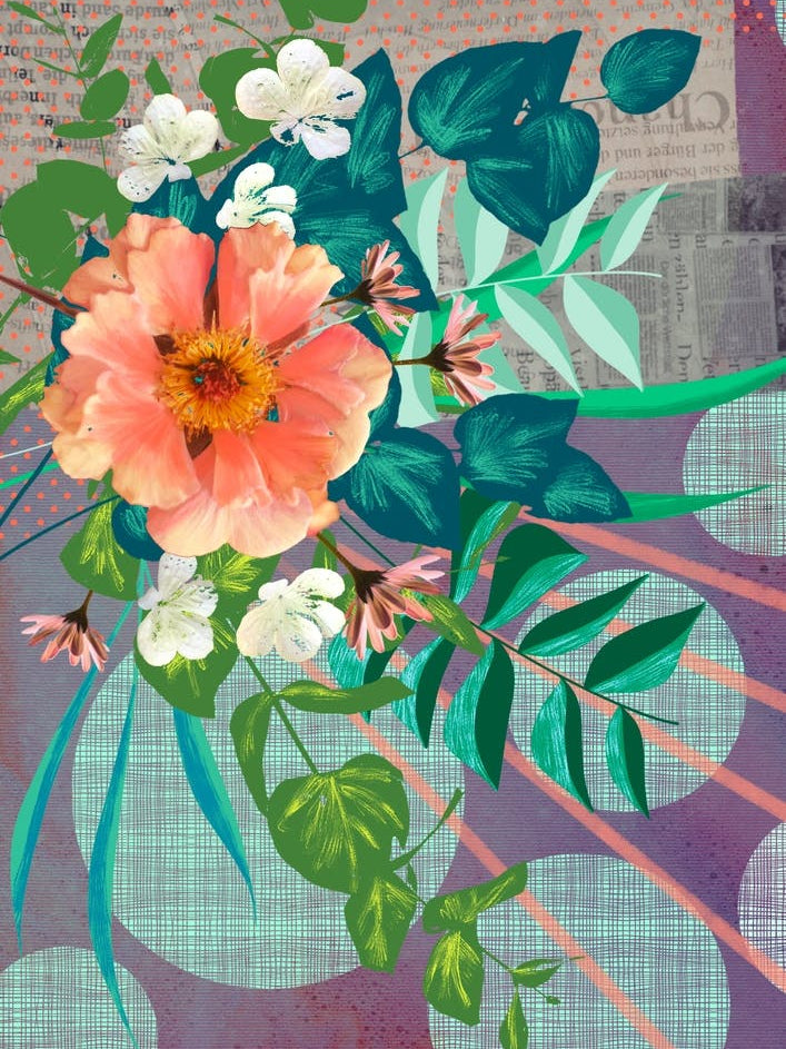 To The Sun Floral Collage