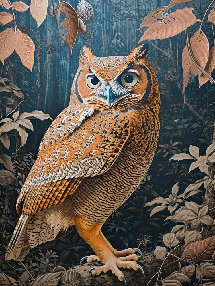 Brown Fish Owl Relief Illustration 1