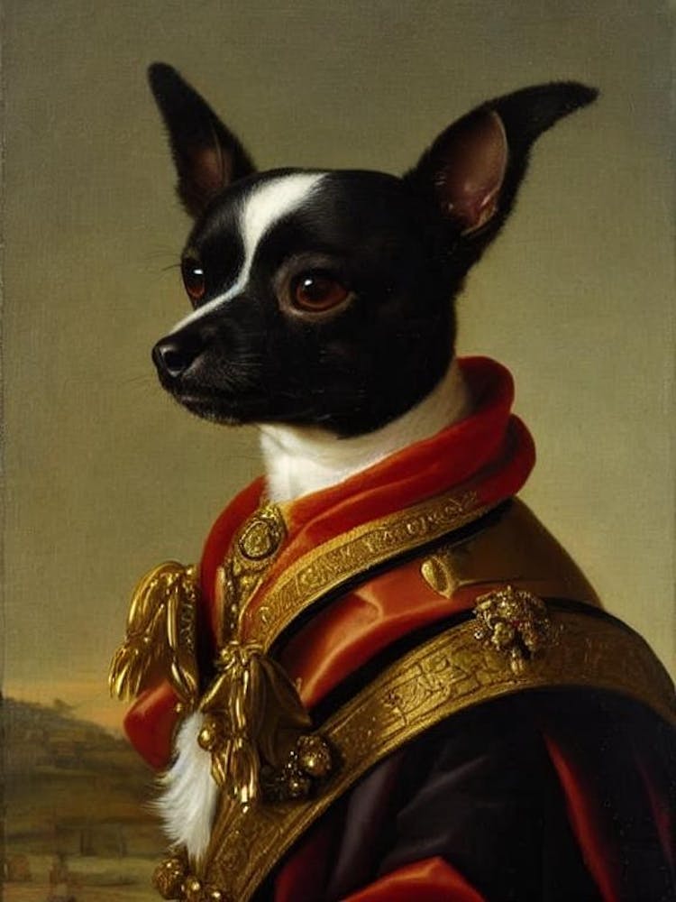 Chihuahua Renaissance Portrait Oil Painting