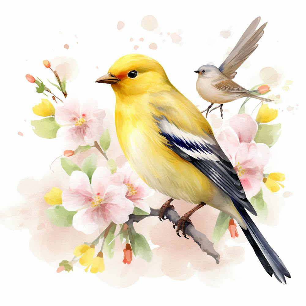 Yellow Finch Painting American Goldfinch Mother's Day