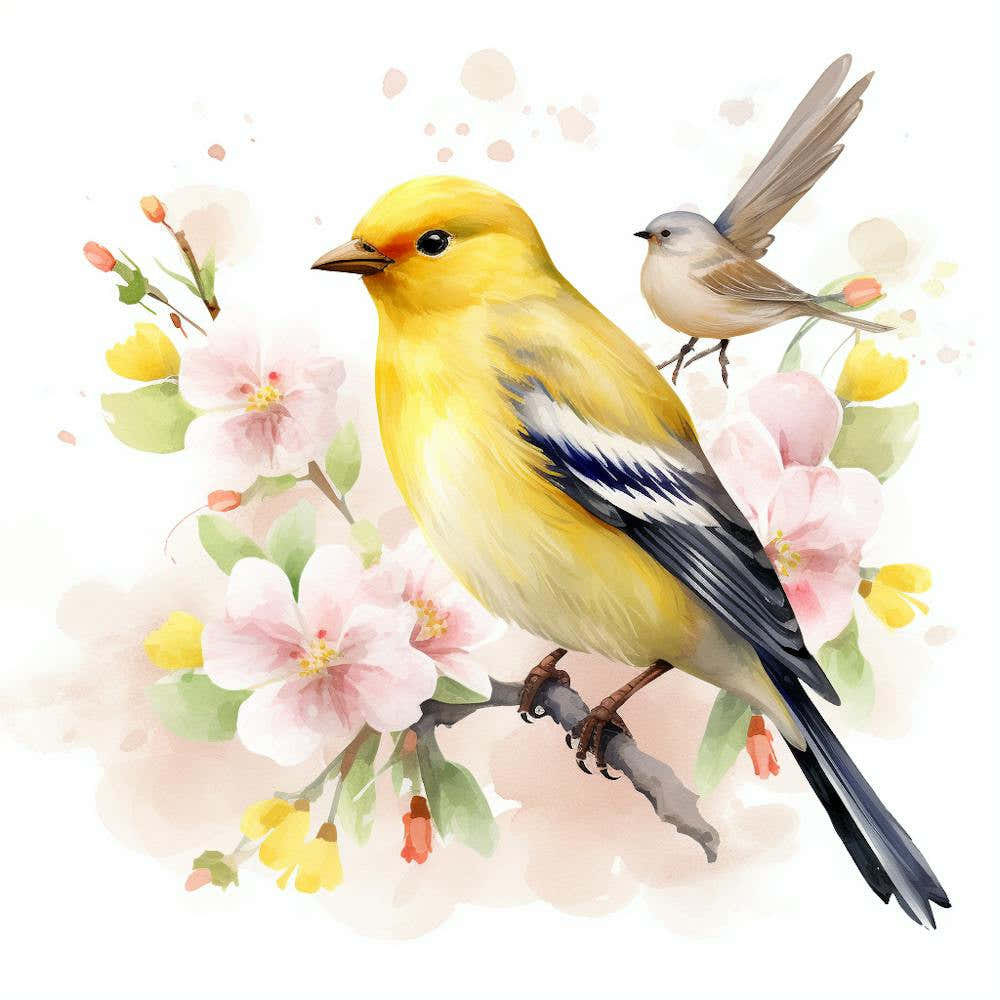 Yellow Finch Painting American Goldfinch Mother's Day