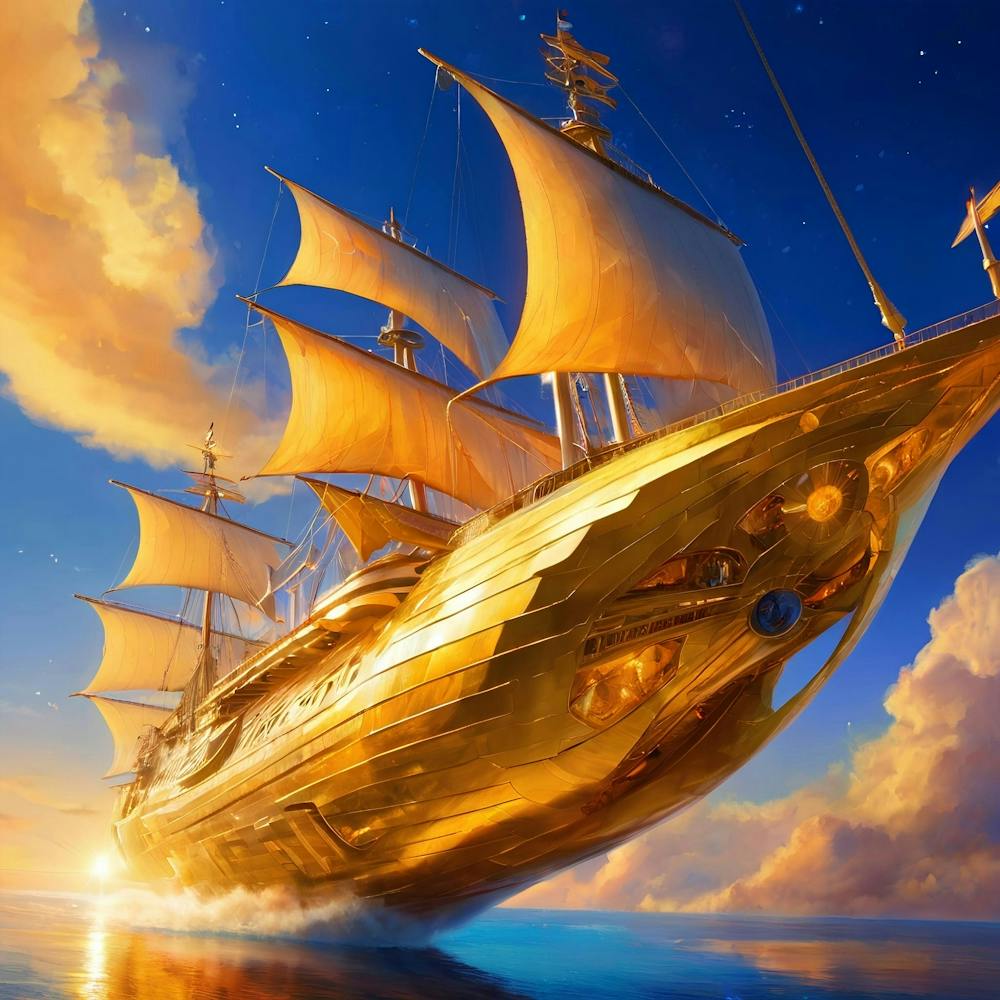 Default A Luminous Solar Sailer Its Hull Gleaming With Golden 2 (1)