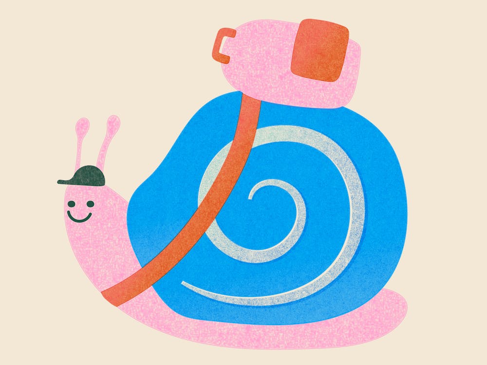 Blue Snail With Backpack for Kid's Nursery