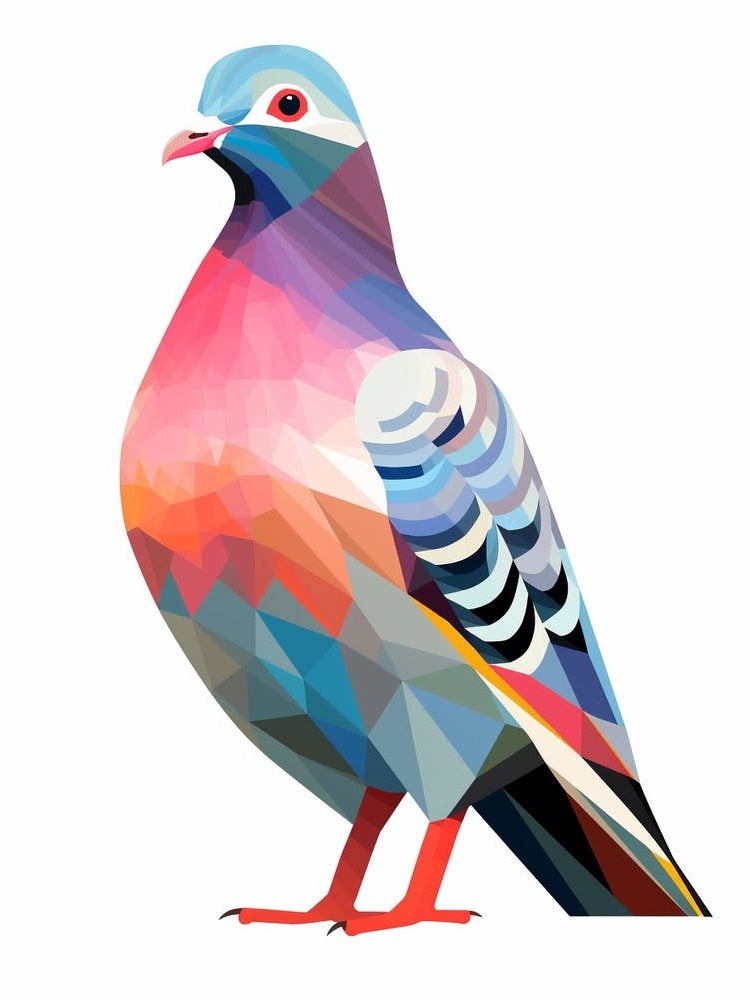 Colourful Geometric Bird Pigeon 1