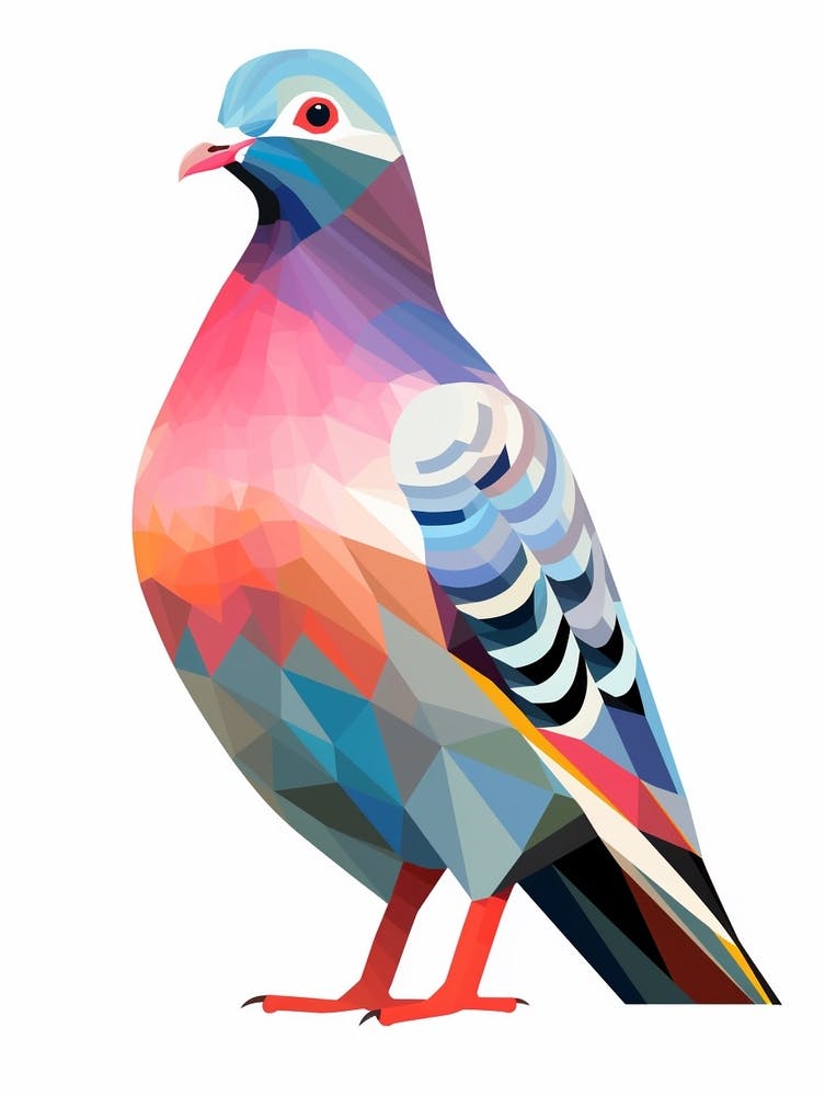 Colourful Geometric Bird Pigeon 1