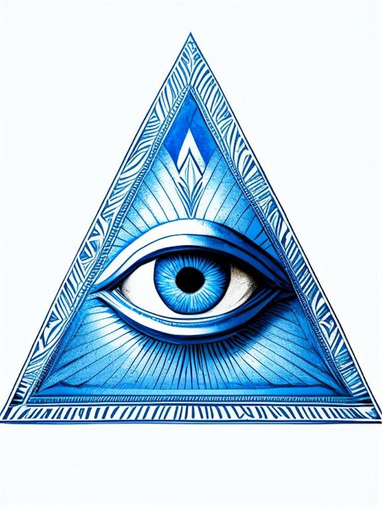 Eye Of Providence, Symbol, Third Eye Blue & White 3