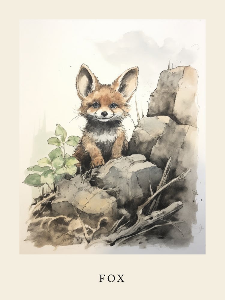 Beatrix Potter Inspired  Animal Watercolour Fox 3