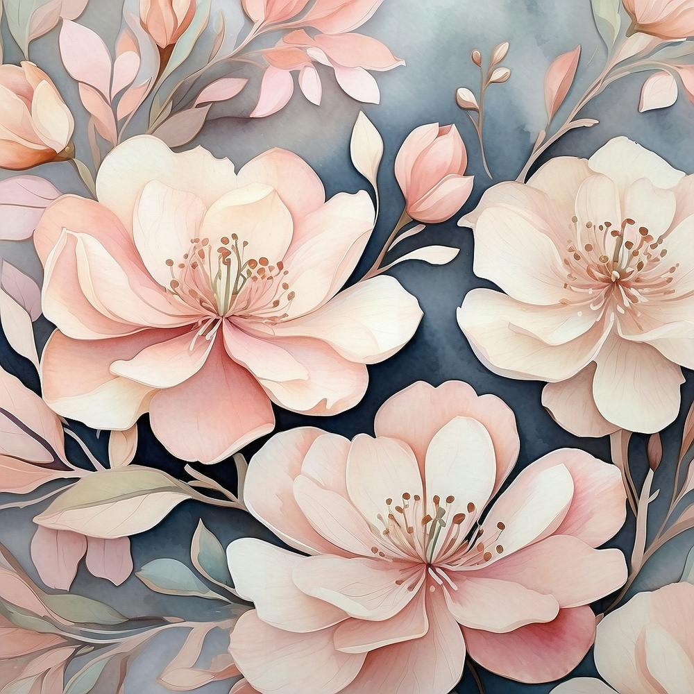 Blühendes Blumen-Aquarell