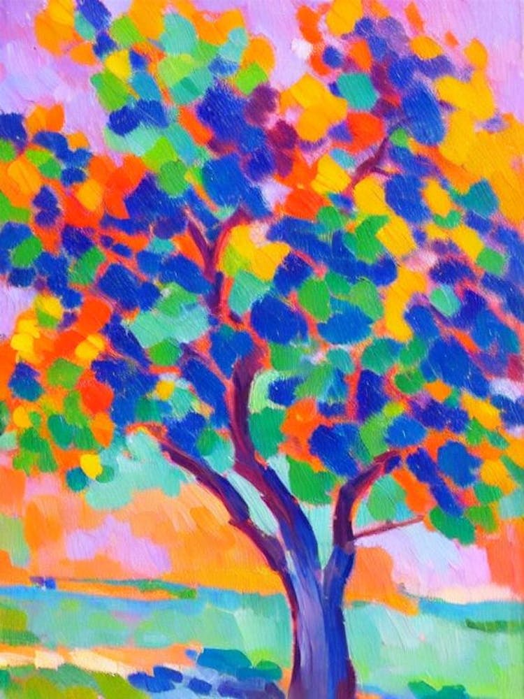 Laurel Oak tree Abstract Block Colour
