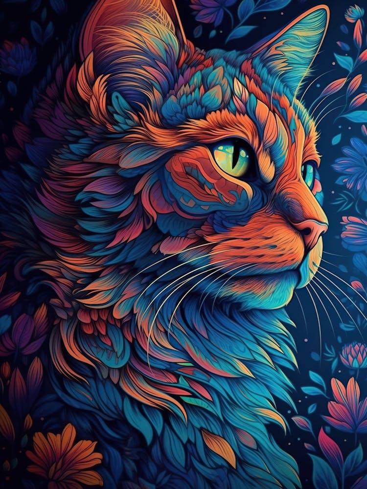 Psychedelic Cat 4