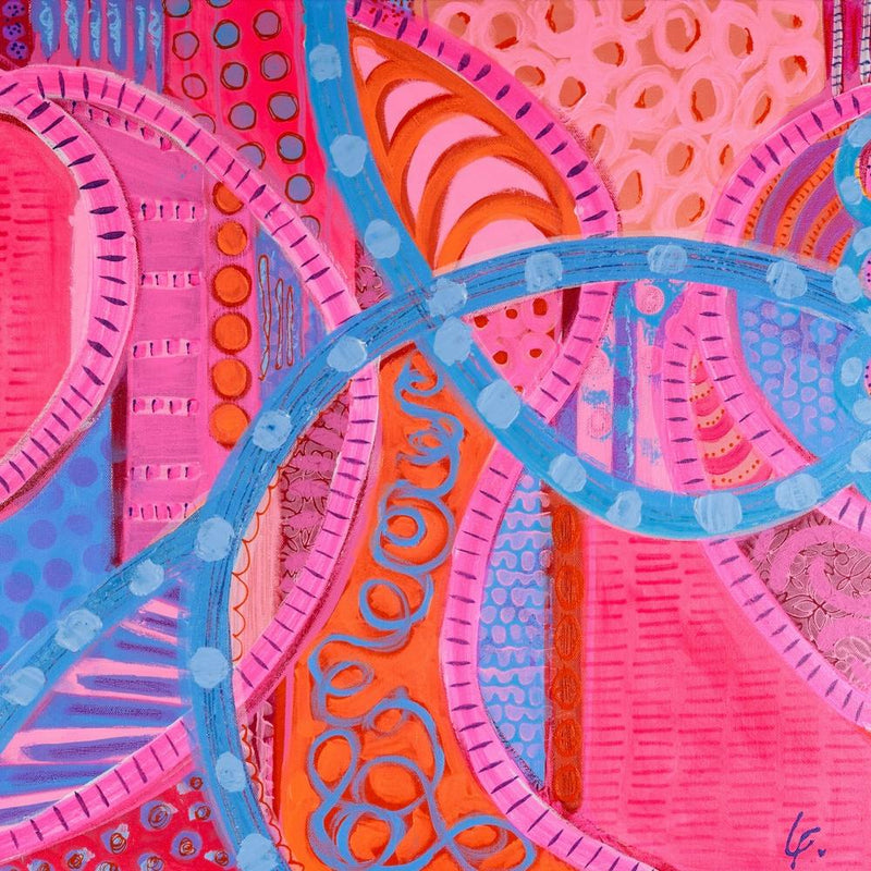 Pink And Blue Abstract Painting