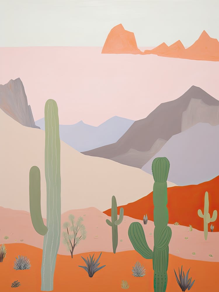 Sonoran Desert   North America (Mexico And United States), Contemporary Abstract Illustration 1