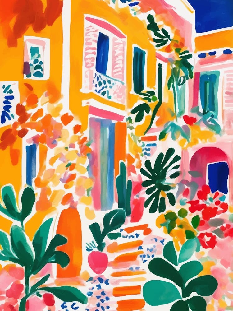 Colorful house House with plants and flowers