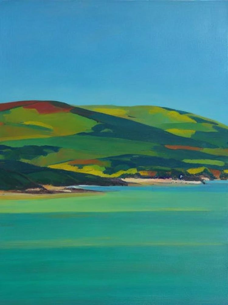 Atlantic Islands Of Galicia National Park Spain Blue Oil Painting 1 