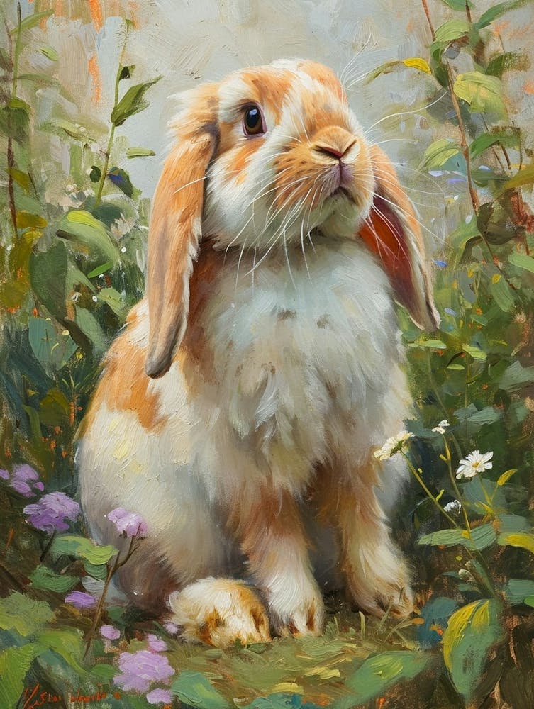 French Lop Rabbit Painting 1