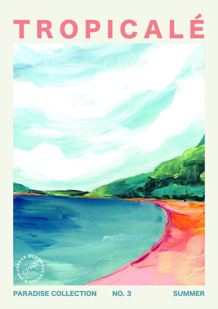 Tropical Beach Landscape Typography