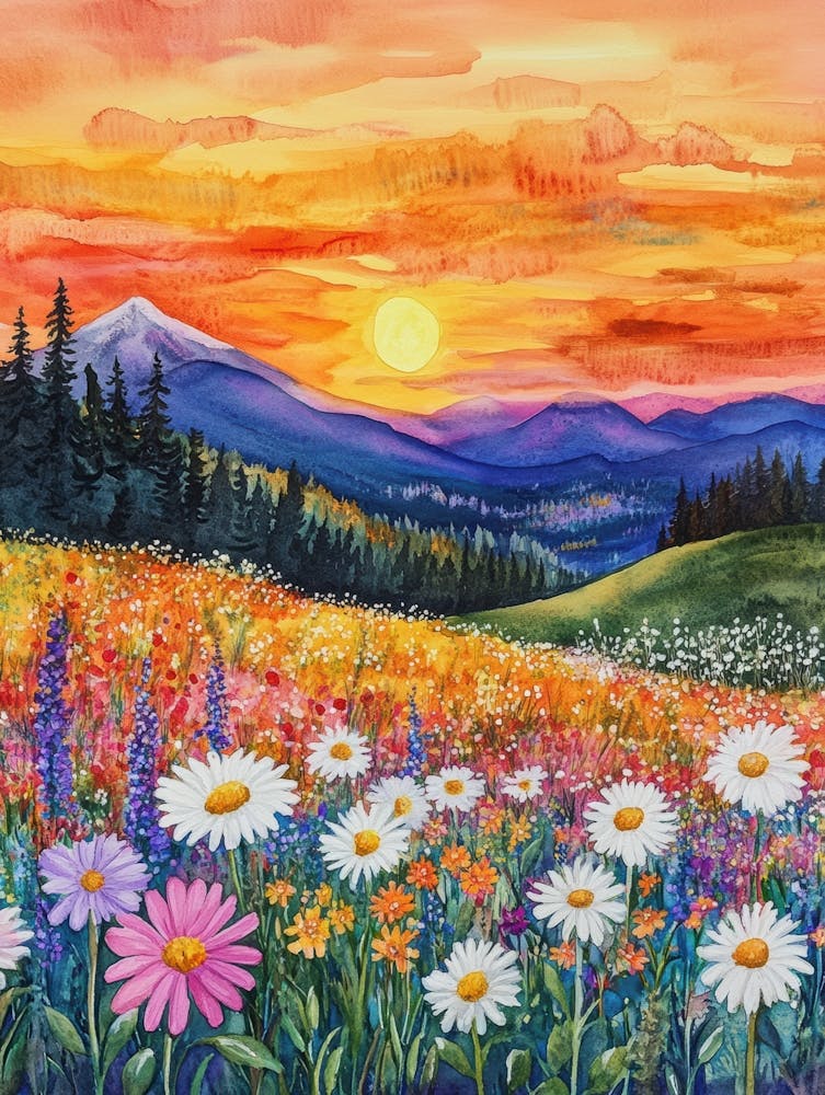 Sunset Daisies
