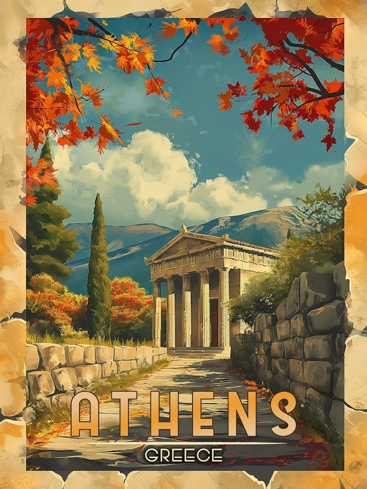 A Timeless Journey: Vintage Athens Travel Poster