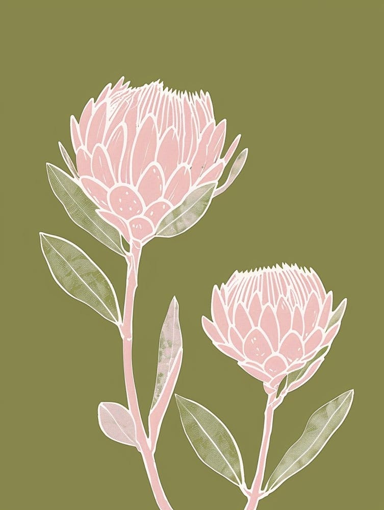 Pink & Green Protea 1