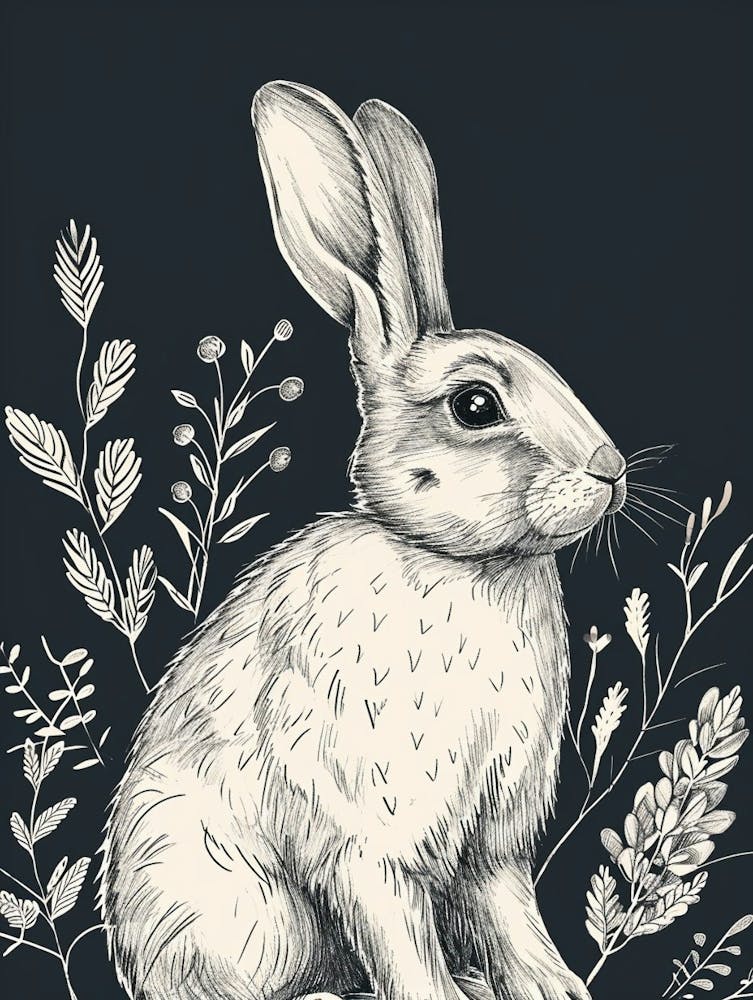 Flemish Giant Rabbit Minimalist Illustration 1