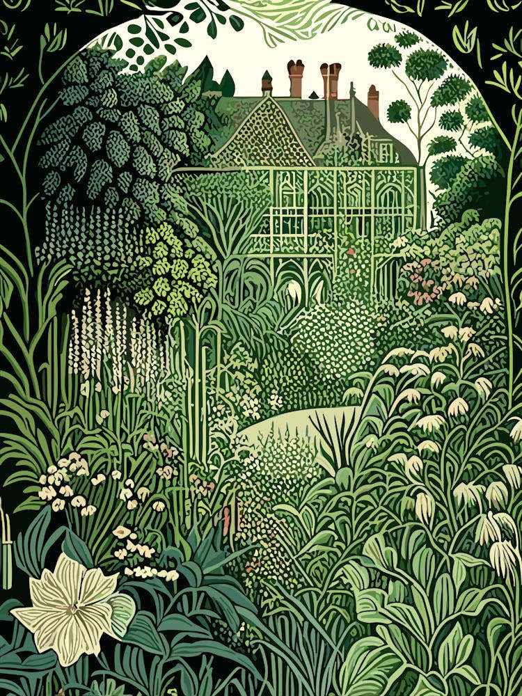 Hidcote Manor Garden, United Kingdom Vintage Botanical