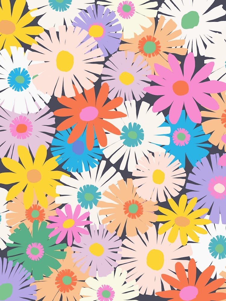 Crepe Paper Flowers At Midnight